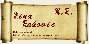 Mina Raković vizit kartica